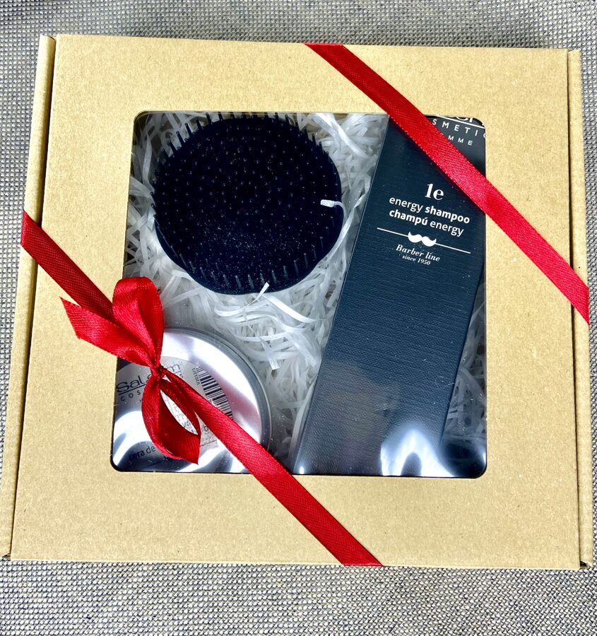 Universāls matu kopsanas komplekts vīriešiem ar masāzas suku Image